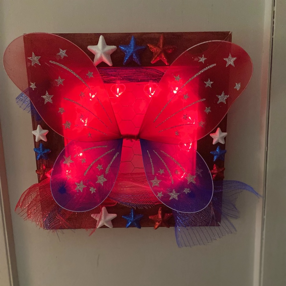Fourth of July home decor, light up frame